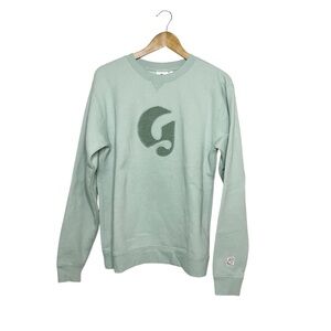Glossier Green Crewneck Sweatshirt Cozy Academia Pale Green Cozy Campus